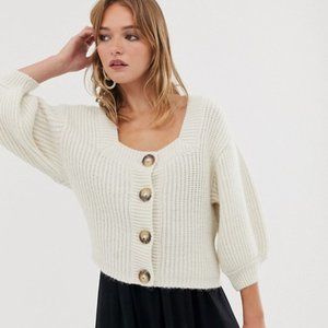 ASOS  Square Neck Bulk Knit Cardigan T08